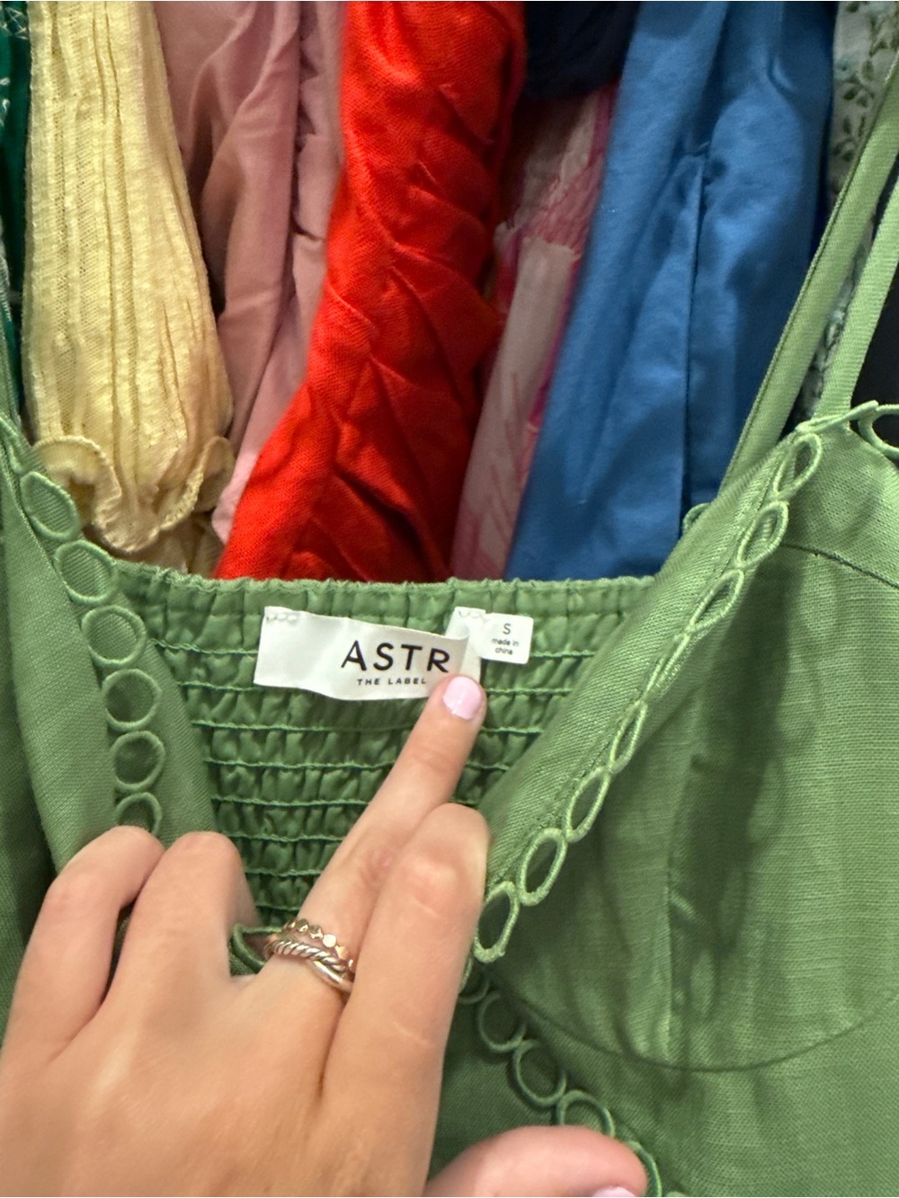 Astr Lime Green Spaghetti-Strap Midi Dress with Loop Trim - Picture 4 of 4